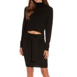 Kendall & Kylie Tie Front Merino Wool Dress Large